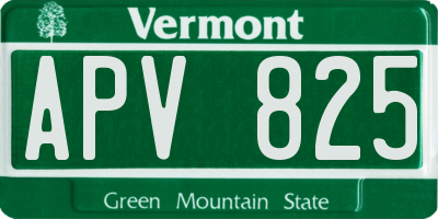 VT license plate APV825