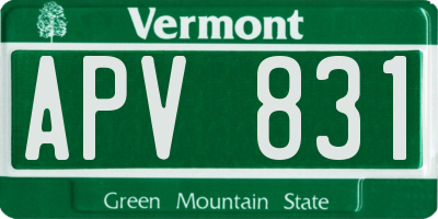 VT license plate APV831