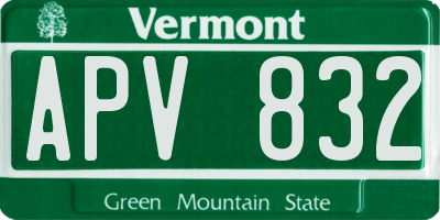 VT license plate APV832