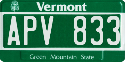 VT license plate APV833