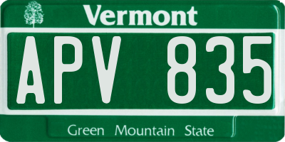 VT license plate APV835