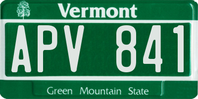 VT license plate APV841