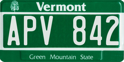 VT license plate APV842