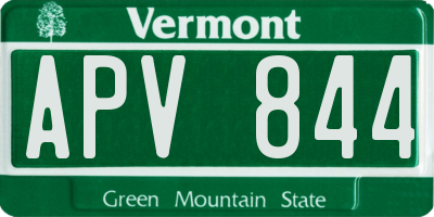 VT license plate APV844