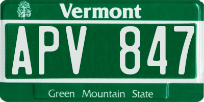 VT license plate APV847