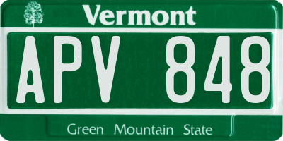 VT license plate APV848