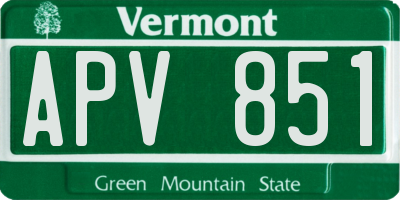 VT license plate APV851
