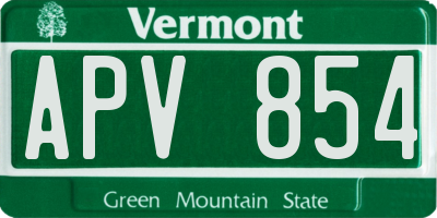VT license plate APV854