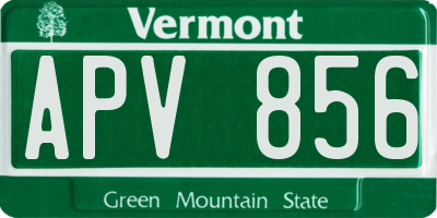 VT license plate APV856