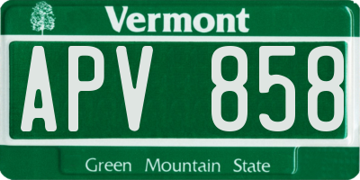 VT license plate APV858