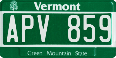 VT license plate APV859