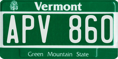 VT license plate APV860