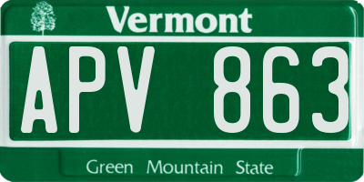 VT license plate APV863