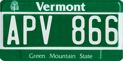 VT license plate APV866