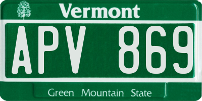 VT license plate APV869