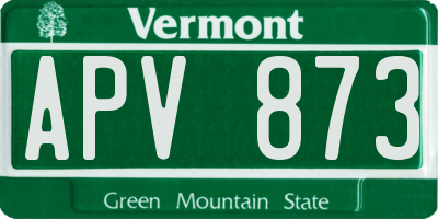 VT license plate APV873