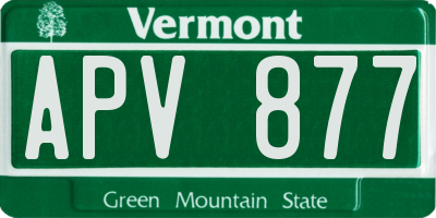 VT license plate APV877