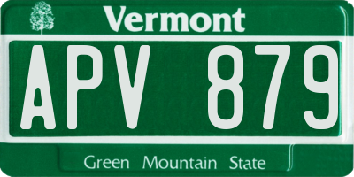 VT license plate APV879
