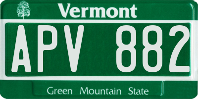 VT license plate APV882