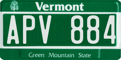 VT license plate APV884