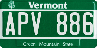 VT license plate APV886