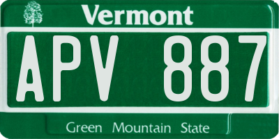 VT license plate APV887