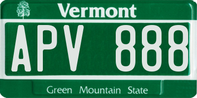 VT license plate APV888