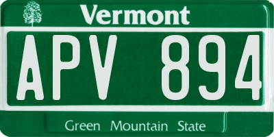 VT license plate APV894