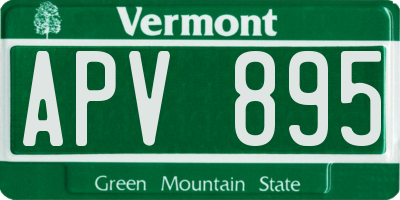 VT license plate APV895