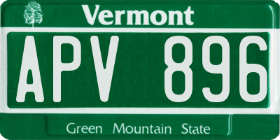 VT license plate APV896