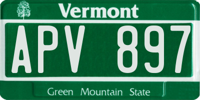 VT license plate APV897