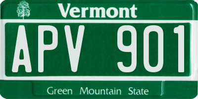 VT license plate APV901