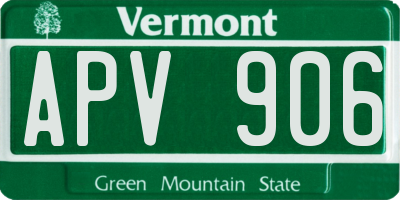 VT license plate APV906