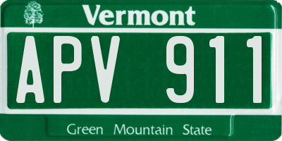VT license plate APV911