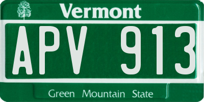 VT license plate APV913