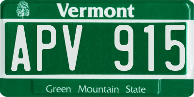 VT license plate APV915