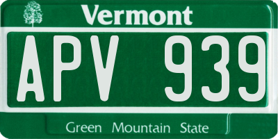 VT license plate APV939