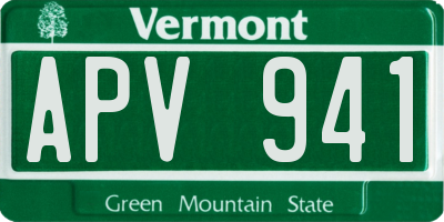 VT license plate APV941