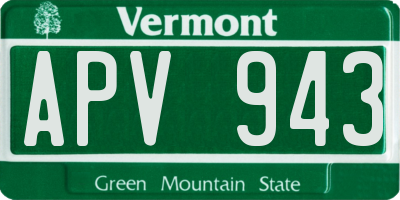 VT license plate APV943
