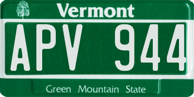 VT license plate APV944