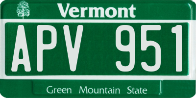 VT license plate APV951