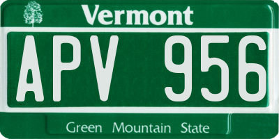 VT license plate APV956