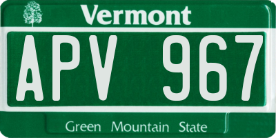 VT license plate APV967