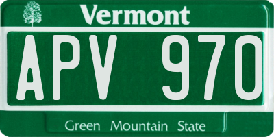 VT license plate APV970
