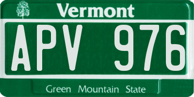 VT license plate APV976