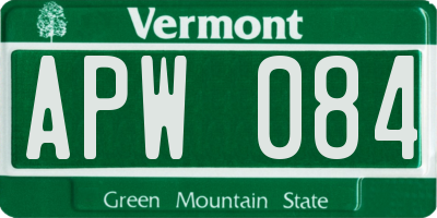 VT license plate APW084