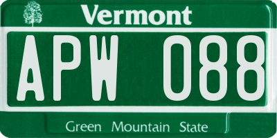 VT license plate APW088