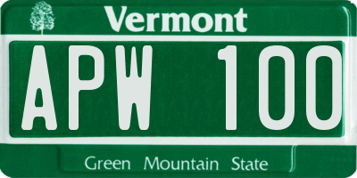 VT license plate APW100