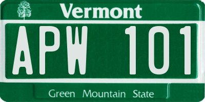 VT license plate APW101