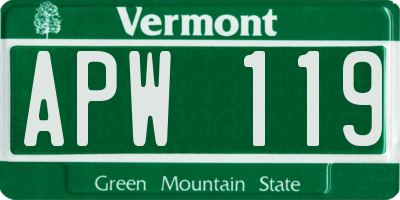 VT license plate APW119